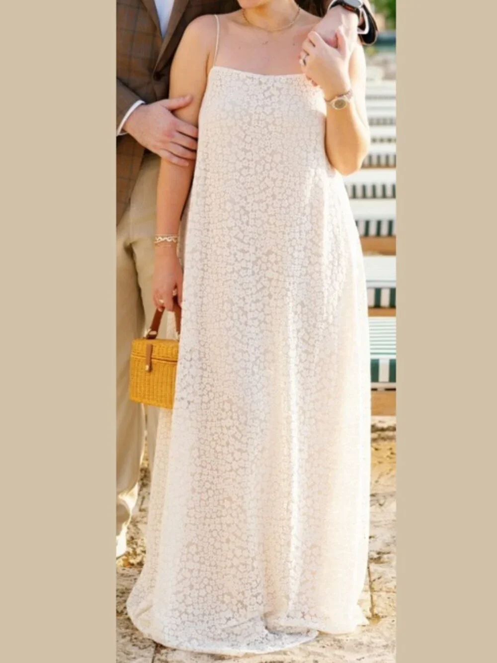 Staud delfina organic cotton-blend guipure lace maxi dress Size SMALL - Picture 6 of 6